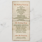 花の素朴な結婚式のプログラムを持つメイスンジャー プログラム (裏面)