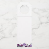 花の紫のローズゴールドボタニカルウェディング ボトルネックタグ (裏面)