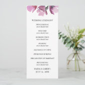 花の紫の水彩画のブーケ 結婚式のプログラム 招待状 (スタンド正面)