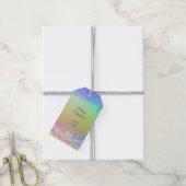 花の紫色のクリスマスの背景 ギフトタグ (より糸付き)