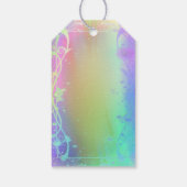 花の紫色のクリスマスの背景 ギフトタグ (裏面)