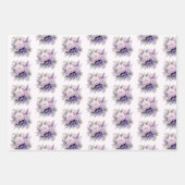 花の紫色のピンクの花 ラベンダー 花 ラッピングペーパーシート (正面3)