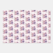 花の紫色のピンクの花 ラベンダー 花 ラッピングペーパーシート (正面2)