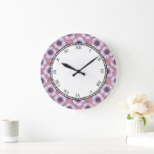 花の紫色の庭によってはローマディジットが開花します ラージ壁時計 (ホーム)