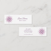 花の紫色の曼荼羅。 テキスト スキニー名刺 (正面/裏面)