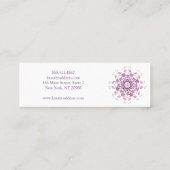 花の紫色の曼荼羅。 テキスト スキニー名刺 (裏面)