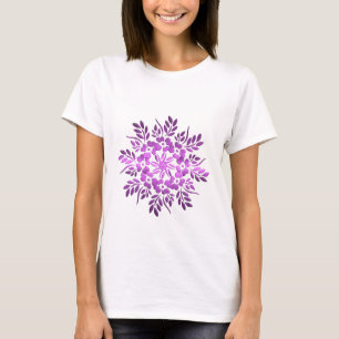 花の紫色の曼荼羅 Tシャツ