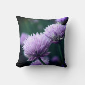 花の紫色の鱗片状の玉ねぎクローズアップ クッション (正面)