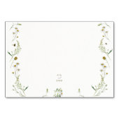 花の結婚式のお礼カード - 編集可能な名前 テーブルナンバー (裏面)