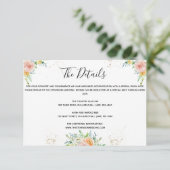 花の結婚式の詳細はカード金ゴールドの薄暗がりのピンクを挿入します エンクロージャーカード (スタンド正面)