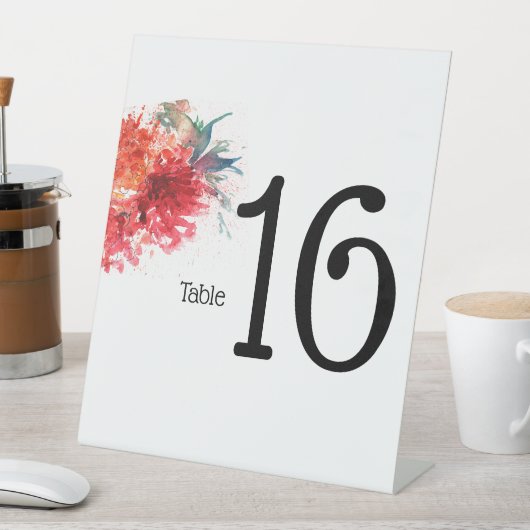 花の結婚式テーブルナンバー - アクリル 台座サイン (インサイチュ)