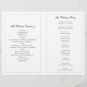 花の結婚式プログラム。紫色の教会の儀式 (裏面)