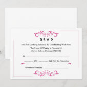 花の結婚式出欠確認カード 招待状 (正面/裏面)