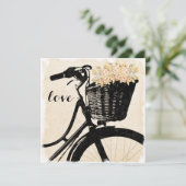 花の結婚式招待状が付いているお洒落な自転車 招待状 (スタンド正面)