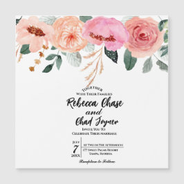 花の結婚式招待状磁石を覚える