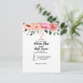 花の結婚式招待状 ポストカード (スタンド正面)