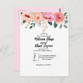 花の結婚式招待状 ポストカード (正面/裏面)