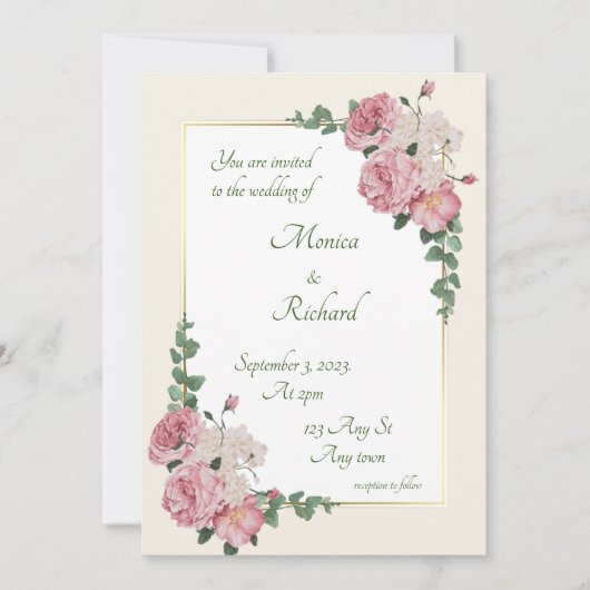 花の結婚式招待状 招待状 (正面)