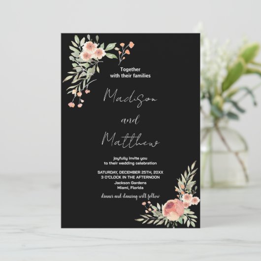 花の結婚式招待状 招待状 (スタンド正面)