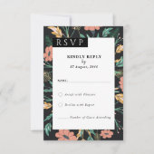 花の結婚式招待状RSVPカード 出欠カード (正面)