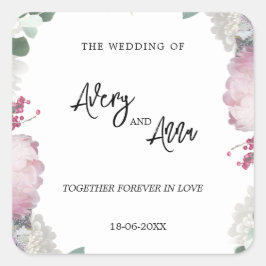 花の結婚式 スクエアシール