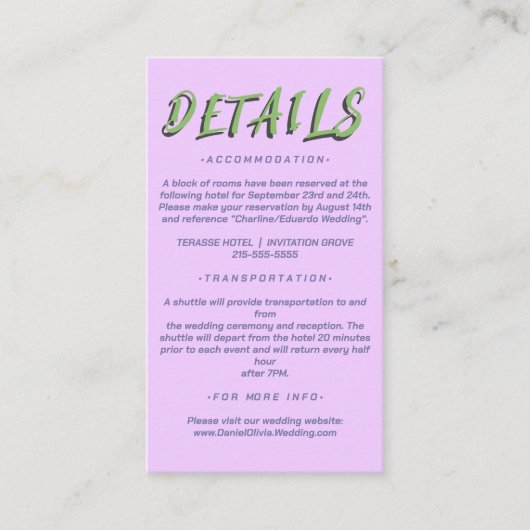 花の結婚式 プログラム 名刺 (正面)