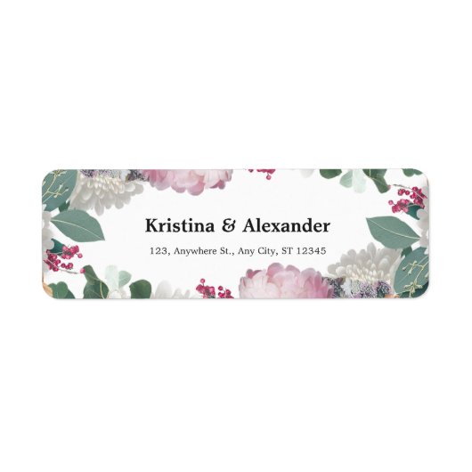 花の結婚式 ラベル (正面)