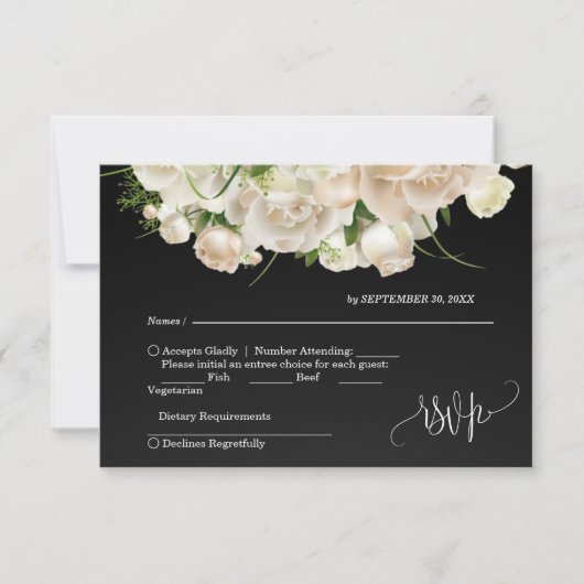 花の結婚式 出欠カード (正面)