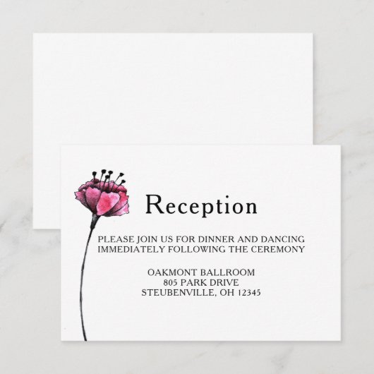 花の結婚披露宴 招待状 (正面/裏面)