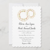 花の結婚指輪及び誓約の招待状 招待状 (正面)