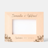 花の結婚日付名木枠 レーザー彫刻フレーム (正面)