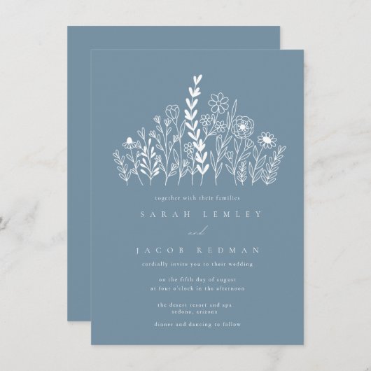 花の結婚花 招待状 (正面/裏面)