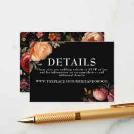 花の結婚詳細 小さな封筒カード エンクロージャーカード