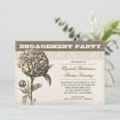花の絵のエンゲージメントパーティーの招待状 招待状 (スタンド正面)