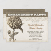 花の絵のエンゲージメントパーティーの招待状 招待状 (正面/裏面)