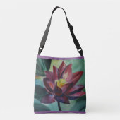 花の絵画の全にプリントの十字の遺体袋 クロスボディバッグ (裏面)