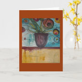 花の絵画の挨拶状 カード (黄色い花)