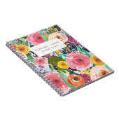 花の絵画パーソナライズなジャーナルノート ノートブック (右側)
