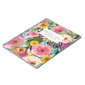 花の絵画パーソナライズなジャーナルノート ノートブック (左側)