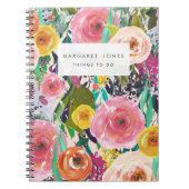 花の絵画パーソナライズなジャーナルノート ノートブック (正面)