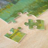 花の絵画咲く庭の水色 ジグソーパズル (側面)