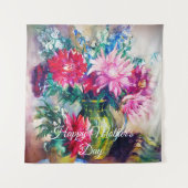 花の絵画 タペストリー (正面)