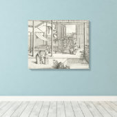 『花の絹の織り』、仕事中の女性たち キャンバスプリント (インサイチュ (ウッドフロア))