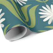 花の継ぎ目のないデザイン。北欧スタイル ラッピングペーパー (ロールコーナー)