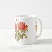花の継ぎ目のないハート コーヒーマグカップ (正面右)