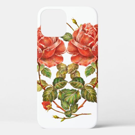 花の継ぎ目のないハート Case-Mate iPhoneケース (裏面)