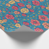 花の継ぎ目のないパターン ラッピングペーパー (角)