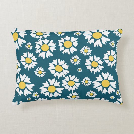 花の継ぎ目のない模様 アクセントクッション (正面)