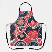 花の継ぎ目のない模様 エプロン (正面)