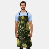 花の継ぎ目のない模様 エプロン (着用した状態)